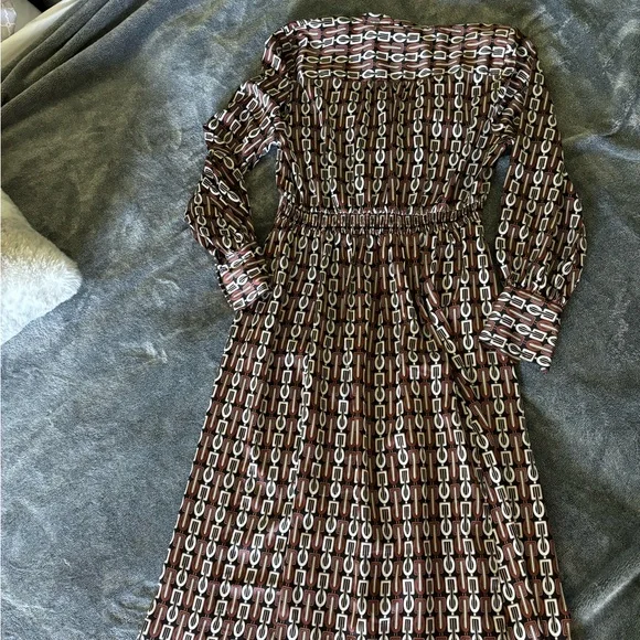 INC International Concepts women’s dress size M Brown Black and White Chain - Picture 7 of 9